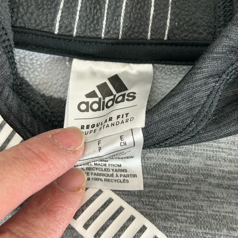 Adidas Charcoal and Black Logo Hoodie